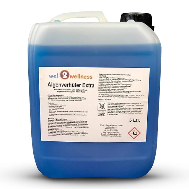 well2wellness Algenvernichter Extra, a five litre highly concentrated non-metallic algaecide