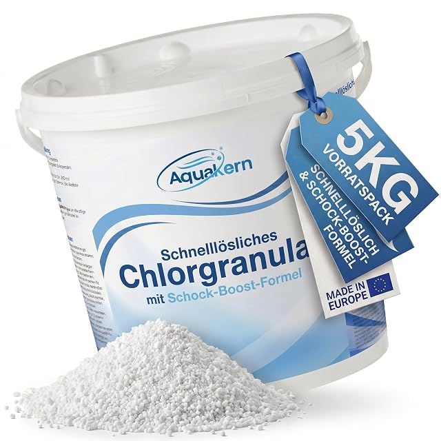 Aquakern fast-dissolving chlorine granulate for shock chlorination in a five kilogram pack