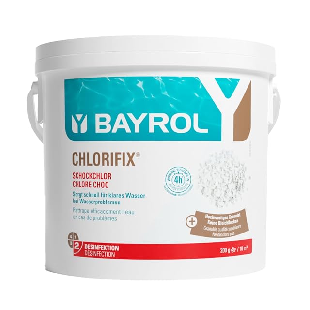 Bayrol Chlorifix fast chlorine granulate, five kilogram pack with dosing cup