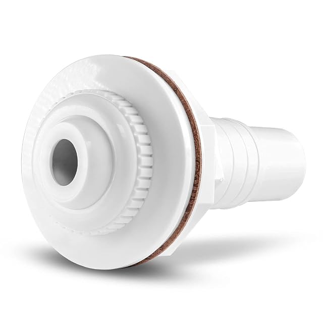 White Paradies Pool inlet fitting 140 mm long with an adjustable joint and 32/38 mm connection