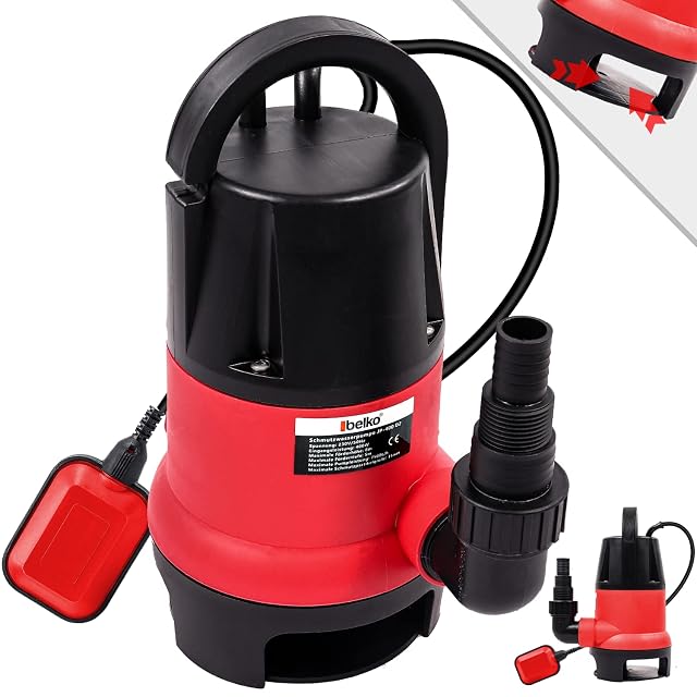 BELKO JP400-D2 submersible dirty water pump with an integrated float switch and handle