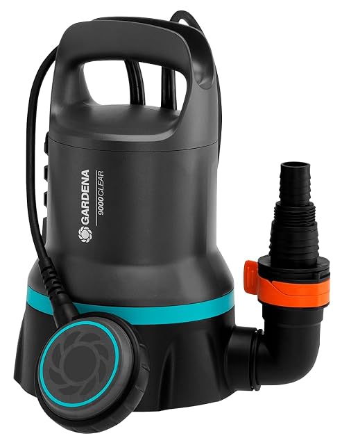 Gardena clear water submersible pump 9000 with a stainless steel cover and quick coupling
