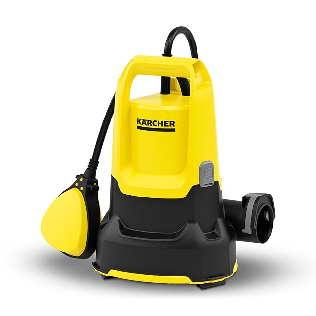 Kärcher SP 9.000 Flat submersible pump with folding feet and a quick connect hose fitting
