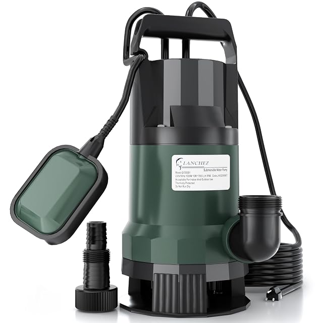 LANCHEZ 1000 watt submersible dirty water pump with a telescopic handle