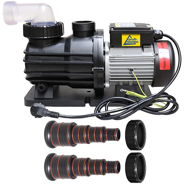 AMUR POOL-STAR pool pump with a tool-free filter chamber and universal hose adapters