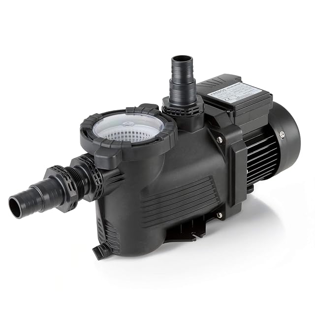 Arebos pool pump with an integrated prefilter, a compact 350-watt unit with 32/38 mm connections