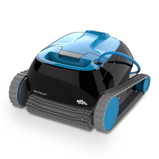 Dolphin Nautilus CC pool robot with its top-access filter basket open