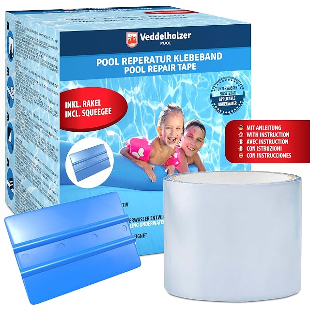 Veddelholzer transparent underwater pool repair tape with an application squeegee