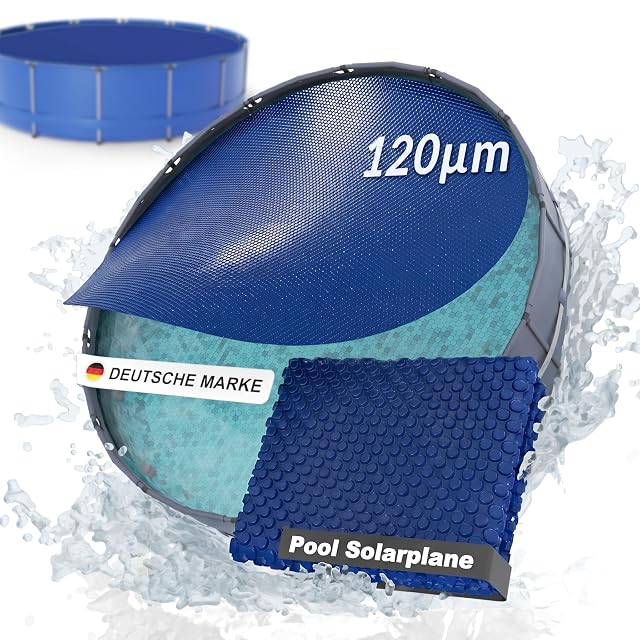 Planenfux round 120 micron solar cover with fixings for a 366 centimetre pool