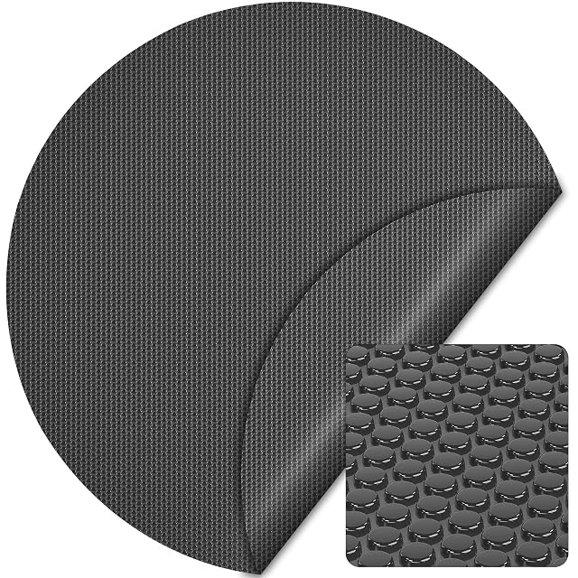Black Wiltec 400 micron solar cover for a 3.6 metre round pool