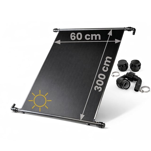 HAF solar collector 300 by 60 centimetres with push-fit elbow connections