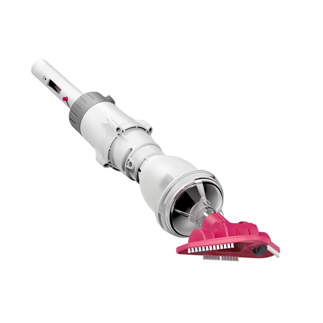 BWT BC02 cordless pool vacuum, a compact 43.5 cm unit with a flat brush attachment and charging cable