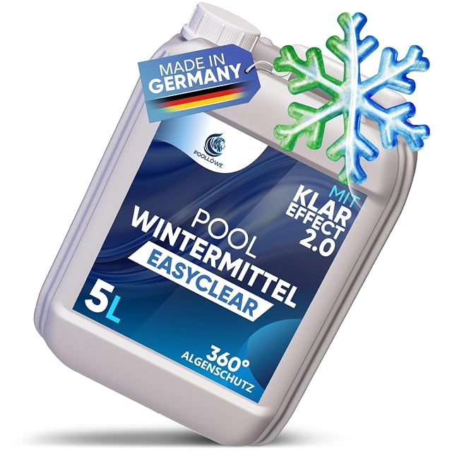 Five litre container of PoolLöwe EASYCLEAR liquid pool winter agent